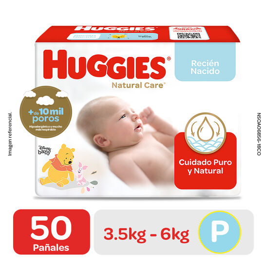 Pañal Huggies Natural care Froz. Talla P 50 unid